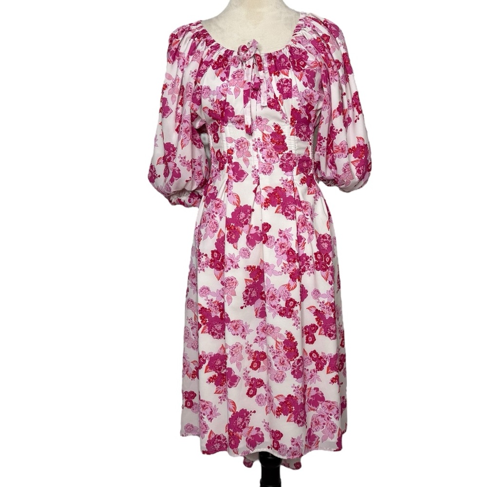 For‎ Love & Lemons Floral Corset Balloon Sleeve